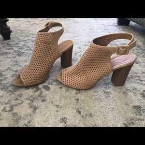 Madden Girl Nude Peep Toe Heels